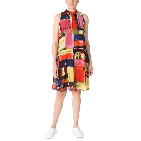 Mock Neck Shift Dress