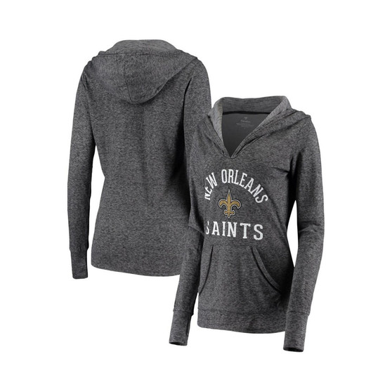 Women's Branded Black New Orleans Saints Doubleface Slub Pullover Hoodie