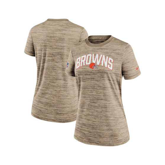 Women's Brown Cleveland Browns Sideline Velocity Lockup Performance T-shirt