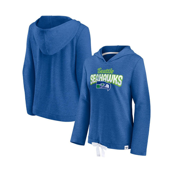 Women's Branded Heathered Royal Seattle Seahawks First Team Flowy Pullover Hoodie