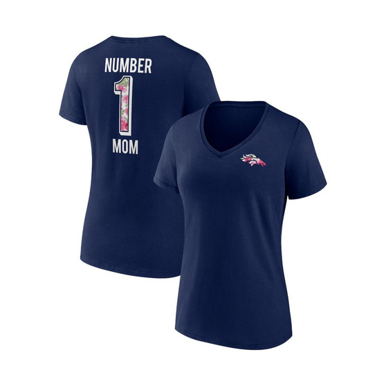 Women's Branded Navy Denver Broncos Team Mother's Day V-Neck T-shirt