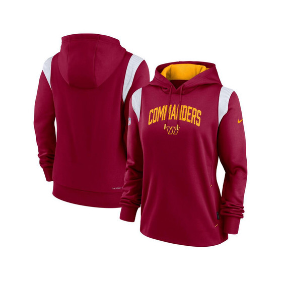 Women's Burgundy Washington Commanders Sideline Stack Performance Pullover Hoodie