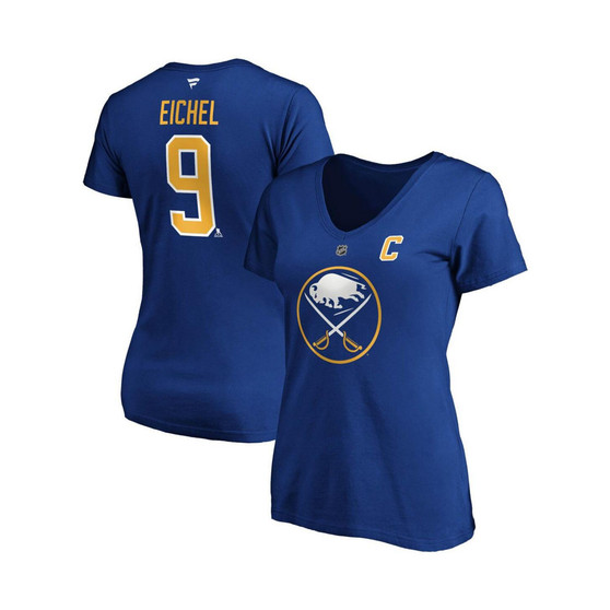 Women's Branded Jack Eichel Royal Buffalo Sabres Plus Size Name and Number V-Neck T-shirt
