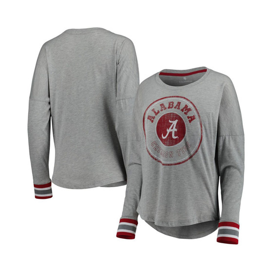 Women's Heathered Gray Alabama Crimson Tide Andy Long Sleeve T-shirt