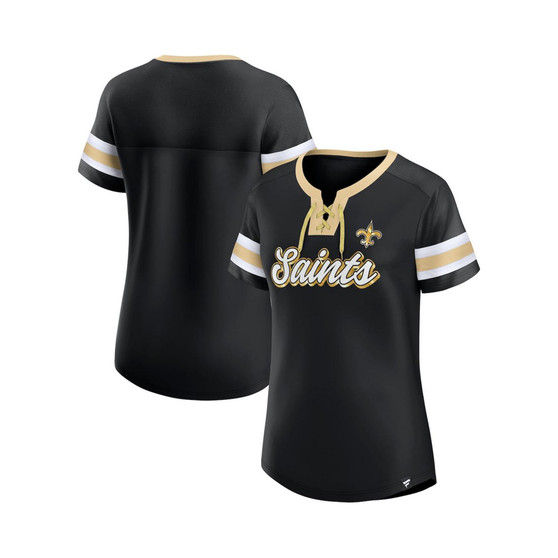 Women's Branded Black New Orleans Saints Original State Lace-Up T-shirt