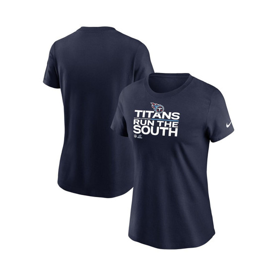 Women's Navy Tennessee Titans 2021 AFC South Division Champions Trophy Collection T-shirt