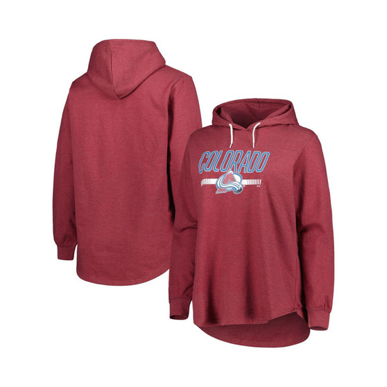 Women's Heather Burgundy Colorado Avalanche Plus Size Fleece Pullover Hoodie