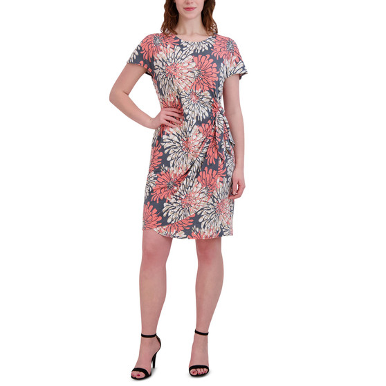 Petite Side Knot Short-Sleeve Sheath Dress