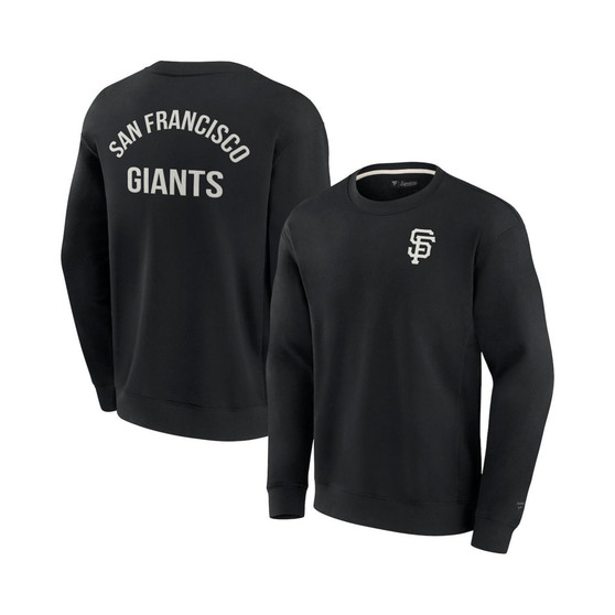 Men's and Women's Black San Francisco Giants Super Soft Pullover Crew Sweatshirt