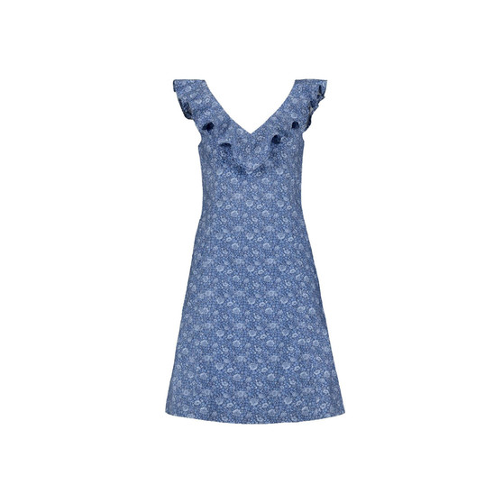 Womens' Organic Cotton V-Neck Ruffle Shift Dress