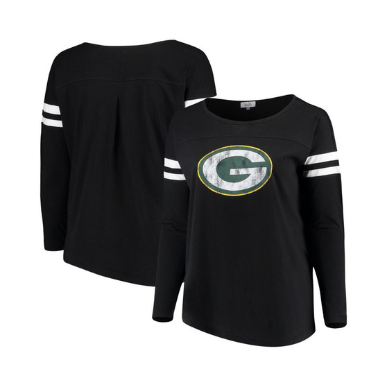 Women's Black Green Bay Packers Plus Size Free Agent Long Sleeve T-shirt