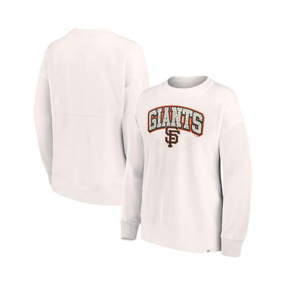 Women's Branded Cream San Francisco Giants Leopard Pullover Sweatshirt