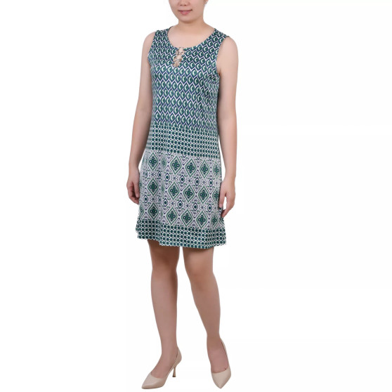 Petite Sleeveless Dress with 3 Rings