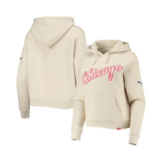 Women's Cream Chicago Bulls City Edition Ava Tri-Blend Pullover Hoodie