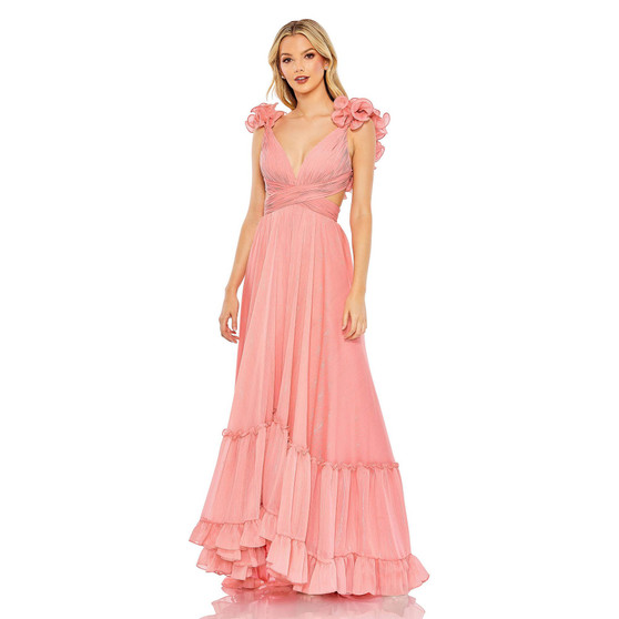 Women's Ruffle Sleeve Sweetheart A Line Gown