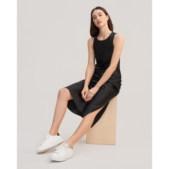 Slouchy Chic Bias Silk Dress for Women