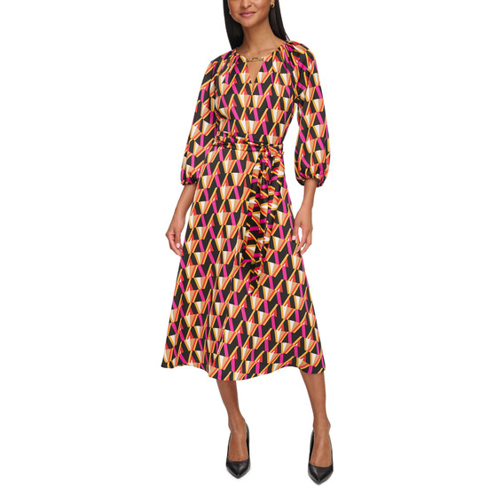 Women's Geo-Print Midi Dress