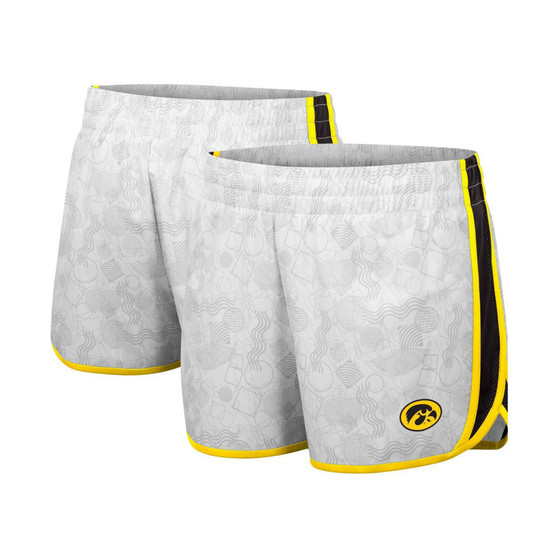 Women's White, Black Iowa Hawkeyes The Plastics Geo Print Shorts