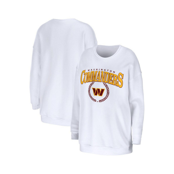 Women's White Washington Commanders Oversized Pullover Sweatshirt