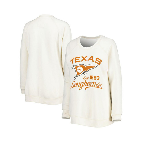 Women's Cream Texas Longhorns Old Standard Pennant Knobi Raglan Pullover Sweatshirt