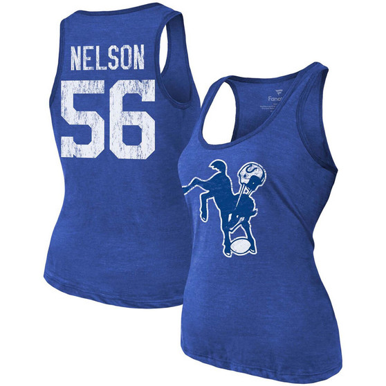 Women's Quenton Nelson Heathered Royal Indianapolis Colts Name Number Tri-Blend Tank Top