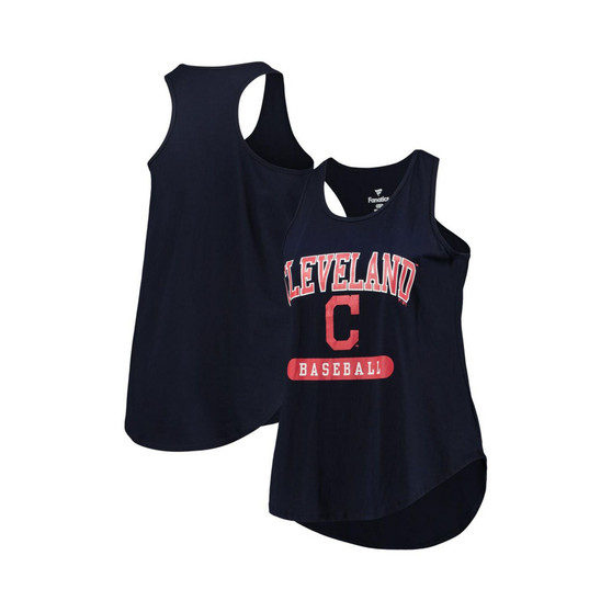 Women's Branded Navy Cleveland Indians Plus Size Scoop Neck Racerback Tank Top
