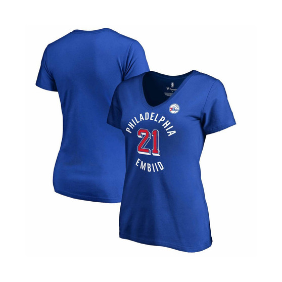 Women's Joel Embiid Royal Philadelphia 76ers Plus Size Notable T-shirt