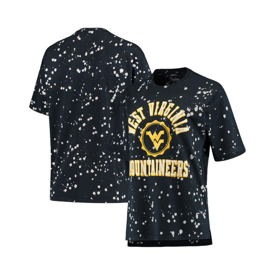 Women's Navy West Virginia Mountaineers Bishop Bleach Wash T-shirt