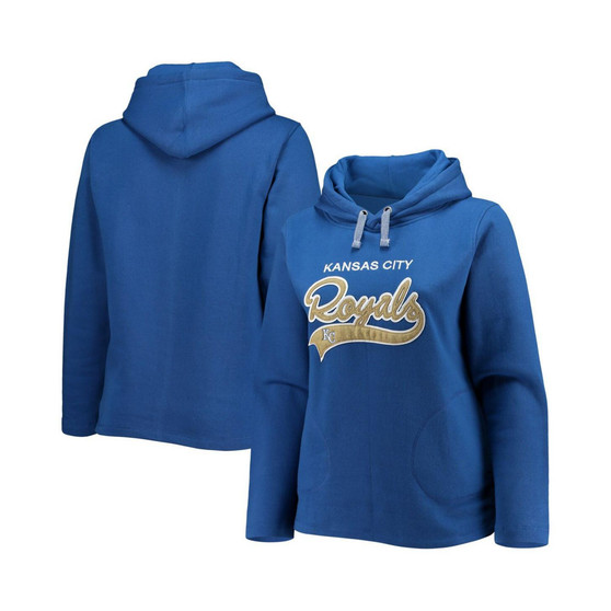 Women's Royal Kansas City Royals Plus Size Side Split Pullover Hoodie