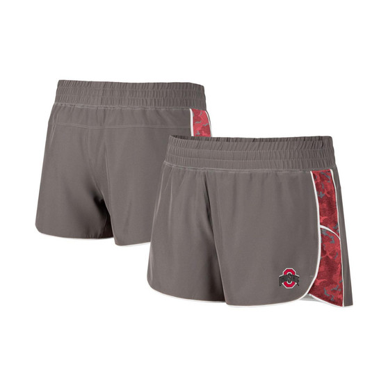 Women's Gray, Scarlet Ohio State Buckeyes Pamela Lined Shorts