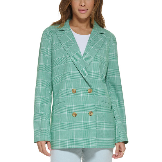 Women's Double-Breasted Lined Printed Blazer