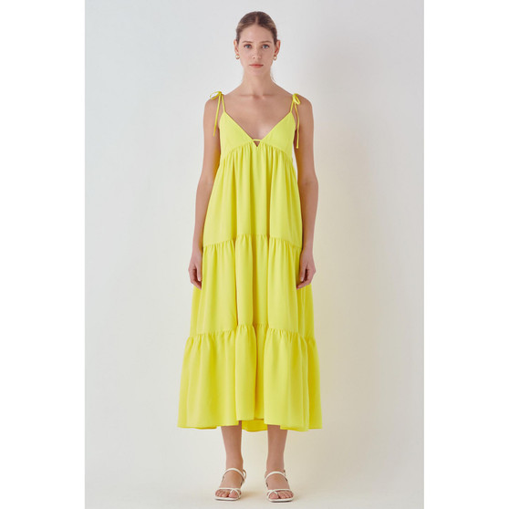 Women's Spaghetti Tie Maxi Dress