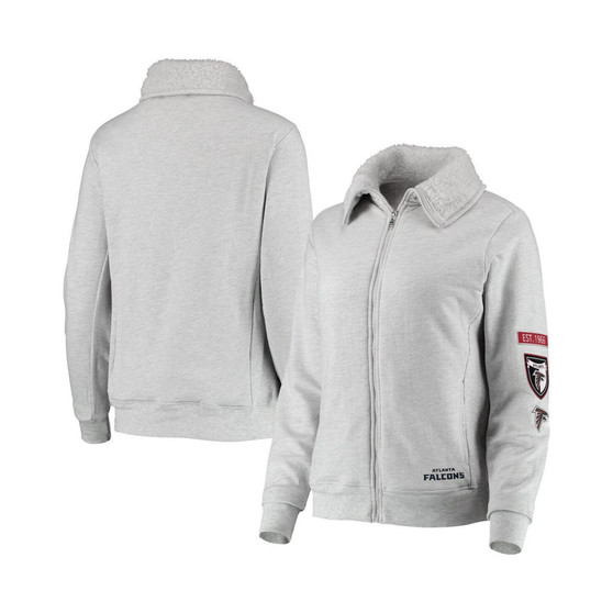 Women's Gray Atlanta Falcons Fleece Full-Zip Sweatshirt