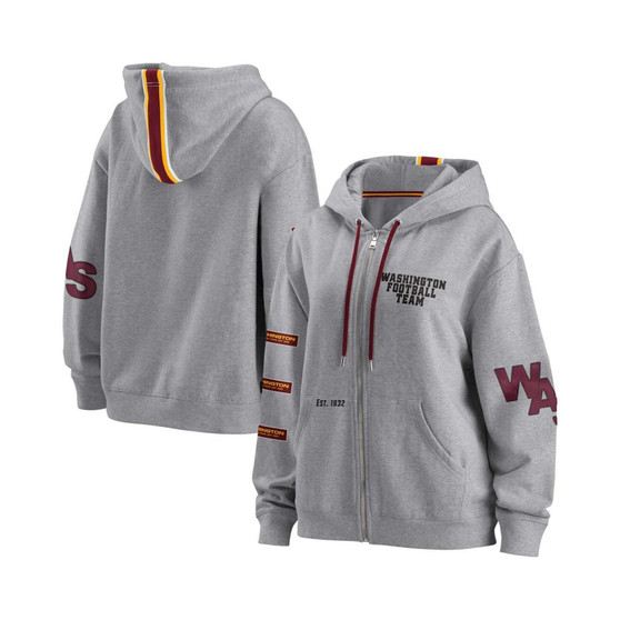 Women's Gray Washington Football Team Full-Zip Hoodie