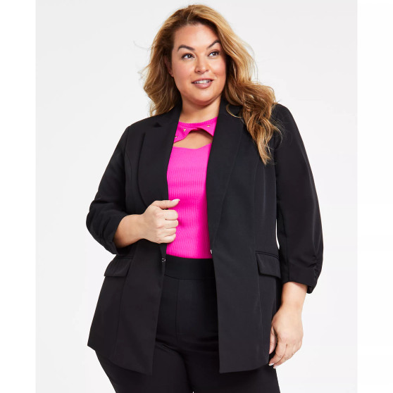 Plus Size 3/4-Sleeve Blazer, Created for Macy's