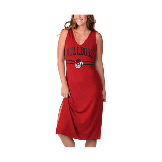 Women's Red Georgia Bulldogs Training V-Neck Maxi Dress