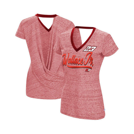 Women's Heather Red Darrell Waltrip Halftime Back Wrap T-shirt