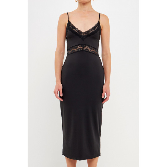 Women's Lace Trimmed Slip Dress