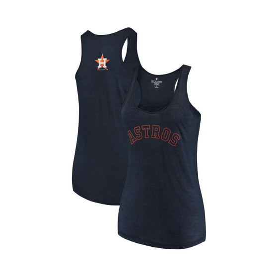 Women's Navy Houston Astros Plus Size Swing for the Fences Racerback Tank Top