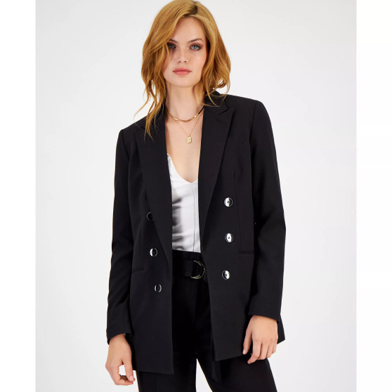 Women's Faux Double-Breasted Boyfriend Jacket, Created for Macy's