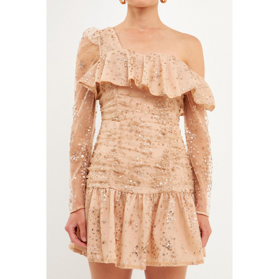 Women's Star Embellished Asymmetrical Dress