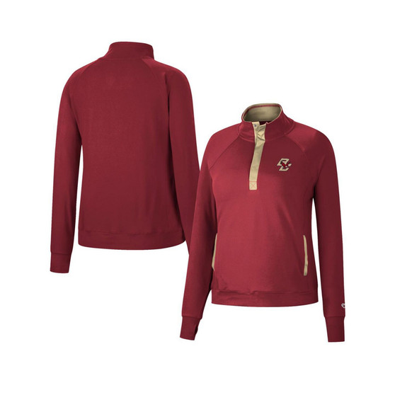 Women's Maroon Boston College Eagles Kipling Raglan Quarter-Snap Top