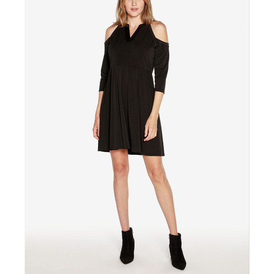 Black Label Women's Studded Cold-Shoulder Dress