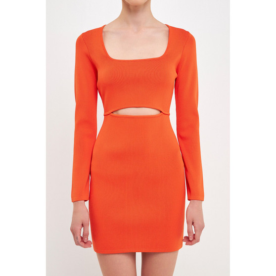 Women's Cut Out Detailed Bodycon Knit Dress