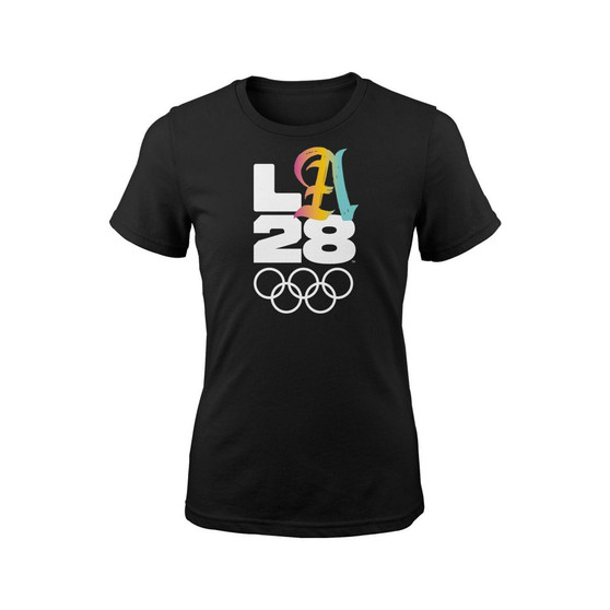 Women's Black LA28 Summer Olympics Gradient Script T-shirt