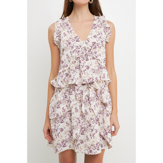 Women's Multi Ruffled Layered Mini Dress