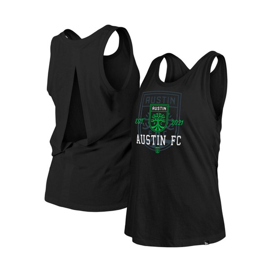 Women's Black Austin FC Athletic Split Back Tank Top