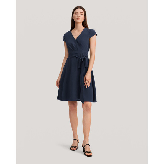 Figure Flattering Silk Wrap Dress
