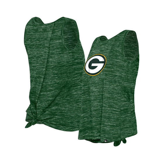 Women's Green Green Bay Packers Space Dye Tie-Back Tank Top