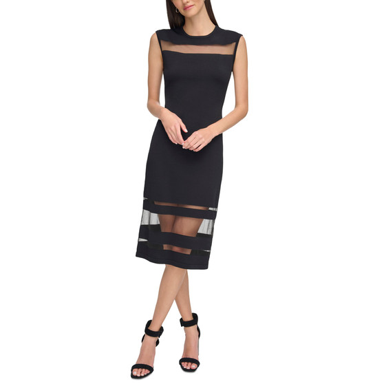 Women's Mesh-Trim Sheath Dress